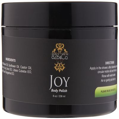 826 & Co. JOY Body Scrub  Key Lime Orange, Tangerine & Litsea Cobeba - Brown Sugar & Aloe Butter - Exfoliating Body Scrub for Silky Smooth Moisturized Skin, Natural Skin Care - 8oz