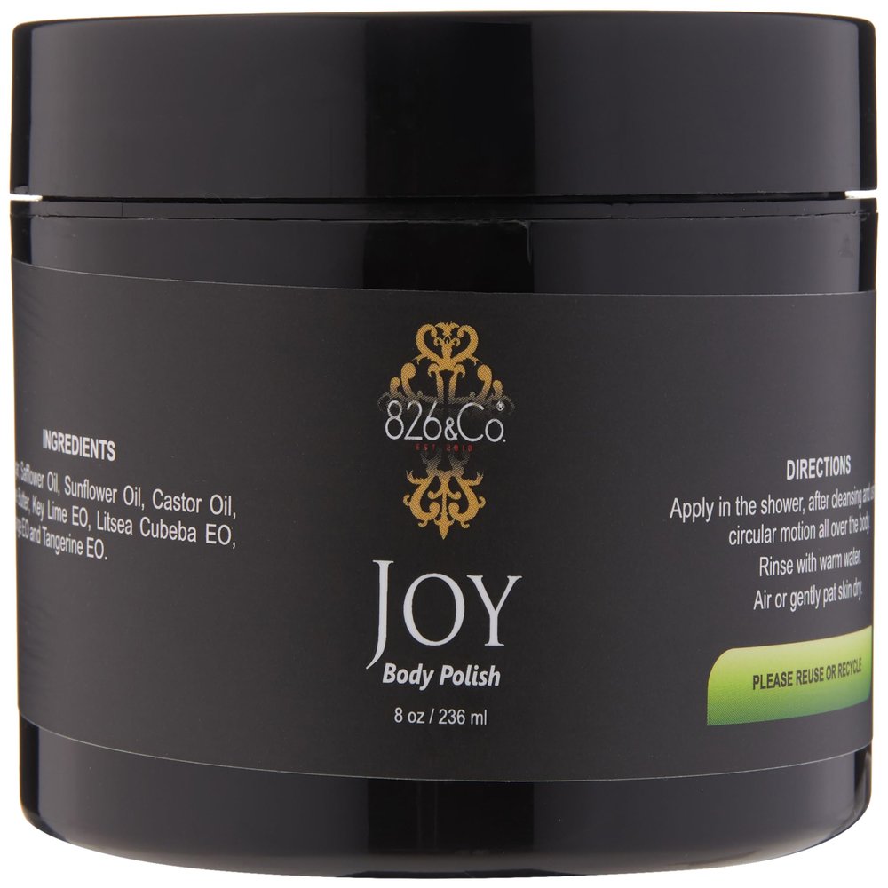 826 & Co. JOY Body Scrub  Key Lime Orange, Tangerine & Litsea Cobeba - Brown Sugar & Aloe Butter - Exfoliating Body Scrub for Silky Smooth Moisturized Skin, Natural Skin Care - 8oz