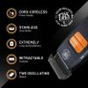 GA.MA GBS Absolute Shaver, Corded & Cordless Professional Grooming Tool with Retractable Detail Trimmer, Dual Oscillating Blades, 90 Min Runtime view 4