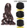 French Curl Braiding Hair 14 Inch Color 4 Curly Braiding Hair Pre Stretched 8 Packs French Curl Crochet Braids for Box Braids with Curly Ends for Black Women view 3