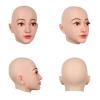 ZWSMS Realistic Female Head Mask Silicone Crossdresser Mask Hand-Made Face Soft Fake Face for Halloween Parties Transgender,Brown,Makeup view 2
