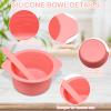 2Pcs Silicone Wax Warmer Liner, Silicone Wax Bowl for Wax Warmer, Non-Stick Wax Melt Warmer Wax Pot Replacement, Reusable Wax Melt Liner with 2 Pcs Wax Spatula Sticks for Hair Removal (Purple, Pink) view 3