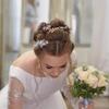 4Pcs Crystal Bride Hair Comb Handmade Wedding Hairpin Pearl Floral Leaf Hair Accessories for Women Wedding (Gold,Light Blue) view 2