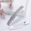 Crystal Hair Barrette 6Pcs Sparkly Brilliant Rhinestone Rectangular Barrettes French Design Bridal Fashion Gorgeous Bling Hair Clips Ponytail Holder Side Clips for Women and Girls 2.55 Inch Silver view 2