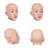 ZWSMS Realistic Female Head Mask Silicone Crossdresser Mask Hand-Made Face Soft Fake Face for Halloween Parties Transgender,Ivory,Basic view 2