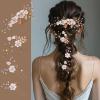 4Pcs Bridal Hair Combs Handmade Flower Leaf Wedding Hair Pins Accessories Crystal Headpiece Pearl for Brides Bridesmaids Women Girls (Gold) view 1