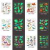 12sheets temporary tattoo for Kids cute Glow In The Dark fake Tattoos stickers waterproof luminous mixed style pup dinosaur cartoon tattoo Party Supplies Gifts for Children Birthday festival skin safe view 2