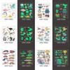 12sheets temporary tattoo for Kids cute Glow In The Dark fake Tattoos stickers waterproof luminous mixed style pup dinosaur cartoon tattoo Party Supplies Gifts for Children Birthday festival skin safe view 3
