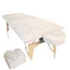 Fleece Massage Tables Cover Set 31"x72", Cozy Quilted Massage Bed Topper, Includes Pad & Face Cradle Cover, Natural, Hypoallergenic, Skin-friendly  Ideal for Spa, Physical Therapy, Home Massage view 1