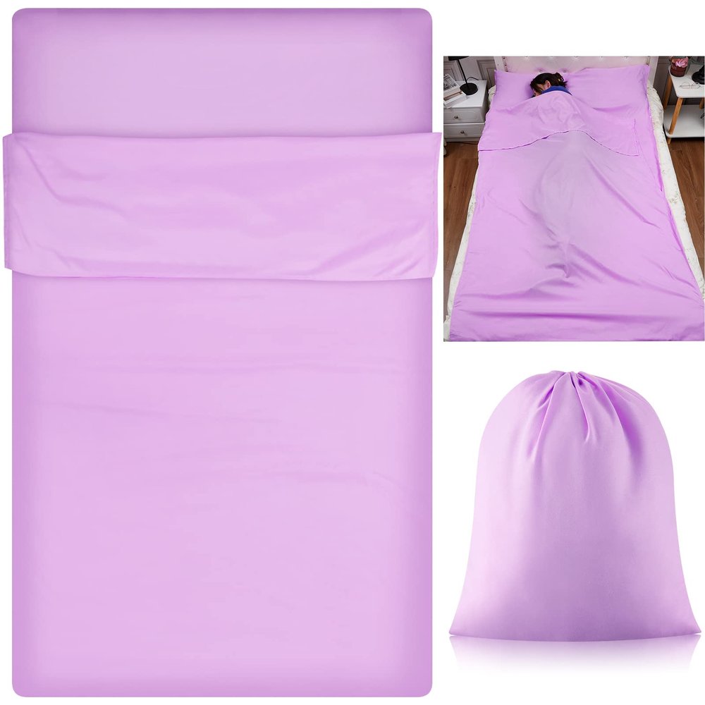 Irenare Self Tan Sleep Sack Reusable Body Self Tanners Lightweight Breathable Tanning Sleeping Sac for Bed Travel Sleeping Bag(Purple)