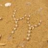 Bethynas Boho Pearl Barefoot Sandles Beach Ankle with Toe Ring Summer Layered Foot Chain Bridal Wedding Foot Jewelry for Women (Style 3) view 3