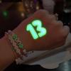 20 pcs Glow in the Dark 13 Temporary Tattoos Stickers 13 Hand Tattoo Concert Rave Accessories view 2