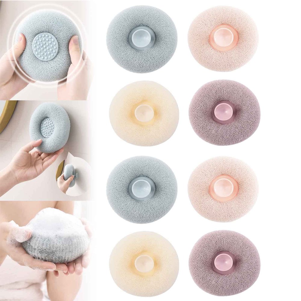 2025 New Bath Sponge Cleaning Brush, Super Soft Exfoliating Bath Sponge Cleaning Brush for Shower Women, Massage Body Exfoliating Sponge for Adults Children and Pregnant Women (8PCS)