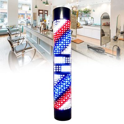 Barber Pole Light, LED Pole Light 3 Color Stripes Wall Lamp 110V Barber Sign Rotating LED Pole Light Remote Control Red Blue White Stripes Wall Lamp Hair Salon