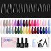 Beetles Gel Polish 36 Colors Nail Set Sparkle Glitter with Easy Gel Tips Nail Extension Kit, 2 In 1 Nail Glue & Pre-shaped Medium Coffin Nails and U V LED Nail Lamp for DIY Fast Manicure Gift Kit view 1