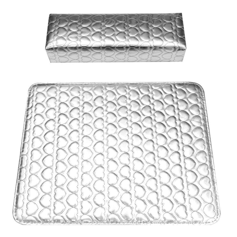 Uonlytech Nail Salon Wrist Pad Square Hand Pillow Nail Art Hand Rest Wrist Support Pillow Heart Design