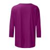 3/4 Length Sleeve Shirts for Women 2025 Casual Summer Blouses Crewneck Floral Printed Cute Tops Loose Fit Pullover view 4
