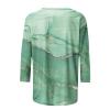 3/4 Length Sleeve Shirts for Women 2025 Casual Summer Blouses Crewneck Floral Printed Cute Tops Loose Fit Pullover view 4