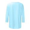 3/4 Length Sleeve Shirts for Women 2025 Casual Summer Blouses Crewneck Floral Printed Cute Tops Loose Fit Pullover view 3