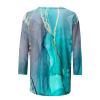 3/4 Length Sleeve Shirts for Women 2025 Casual Summer Blouses Crewneck Floral Printed Cute Tops Loose Fit Pullover view 4