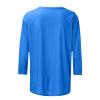 3/4 Length Sleeve Shirts for Women 2025 Casual Summer Blouses Crewneck Floral Printed Cute Tops Loose Fit Pullover view 3