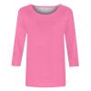 3/4 Length Sleeve Shirts for Women 2025 Casual Summer Blouses Crewneck Floral Printed Cute Tops Loose Fit Pullover view 3