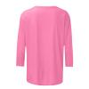 3/4 Length Sleeve Shirts for Women 2025 Casual Summer Blouses Crewneck Floral Printed Cute Tops Loose Fit Pullover view 4
