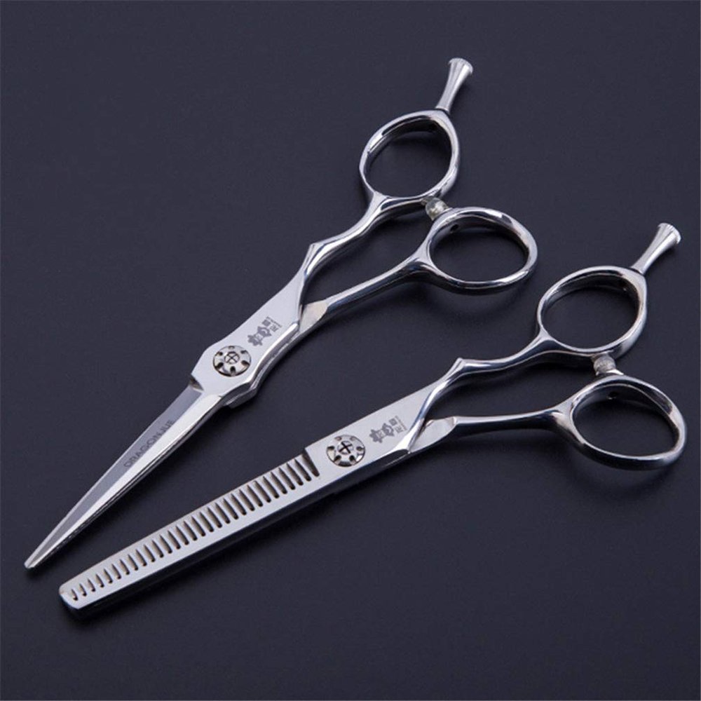 Hair Cutting Scissors Set 6.0 Inch,440C Stainless Steel Hairdressing Shears Styling Tool (Straight Scissors And Teeth Scissors),for Salon,Barbers Or Home Use