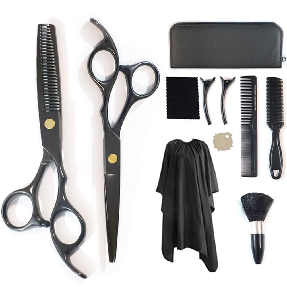 11Pcs Hair Cutting Scissors Set,Professional Hairdressing Scissors 6.0 Inch Stainless Steel Styling Tool (Light and Sharp),for Salon,Barbers Or Home Use