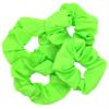 ZLXO NOVELTIES Neon Hair Scrunchy Elastic Hair Bands Hair Tie Color Ponytail Scrunchies Solid Color Neon Green (4 Count) view 1