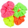 80s Neon Hair Scrunchies - Elastic Hair Bands and Ponytail Holders, Hair Accessories for 80s Party Outfits and Workout Costumes view 1