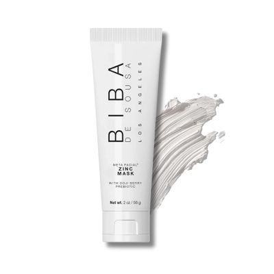 Biba De Sousa The Zinc Mask with Goji Berry Prebiotic - Gentle Pore Purifying Facial Mask - For all Skin Types & Tones - Microbiome Support - Superfruit Blend (2oz)