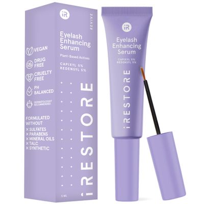 iRESTORE Eyelash Growth Serum | Vegan Prostaglandin Free & Non Irritating | For Thicker, Fuller, Longer and Gorgeous Eye Lashes | Lash Enhancing Serum | 3 Month Supply 5ml