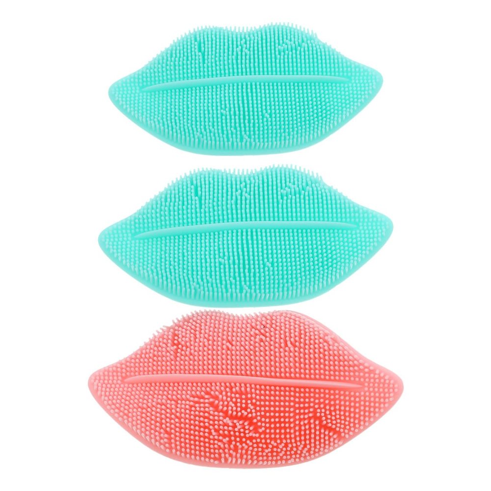 3Pcs Silicone Lip Scrub Brush Set Gentle Facial Cleansing Tool for Unclogging Pores and Exfoliating Dead Skin