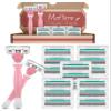 Razors for Women Sensitive Skin with 15 Blade Refills, 6 Blades Womens razors for Shaving Including 2 Travel Razors for Women with 15 Blade Refills,Green view 1