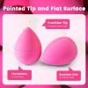BEAKEY 5 Pcs Makeup Sponges, Latex-Free Beauty Sponge for Flawless Liquid, Cream, and Powder Application, Rose Pink Sponges view 3