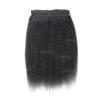10inch Kinky Straight Clip ins Human Hair Extensions Natural Black Brazilian Real Human Hair for Black Women 8pcs 100g Seamless Yaki Straight Clip in Hair Extension Double Wefts Full Head view 2