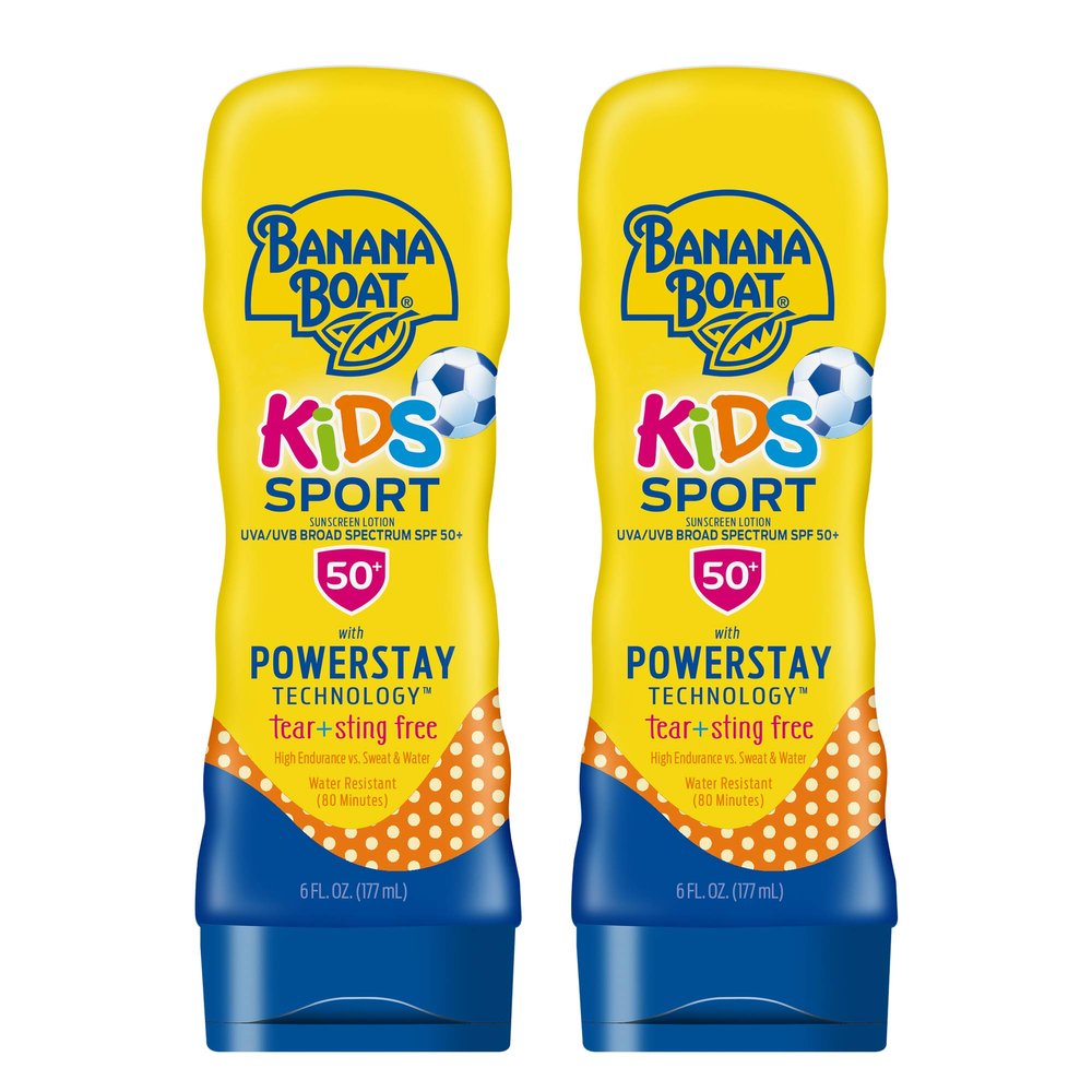 Banana Boat Sport Kids Sunscreen Lotion SPF 50 Bundle | Lotion Sunscreen for Kids, Childrens Sunblock, SPF 50, Sting Free, Tear Free, Broad Spectrum, 6oz each (6 Twin Packs, 12ct Total)