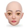 ZWSMS Transgender Silicone Mask Realistic Female Soft Head Mask Hand-Made Face for Halloween Parties Crossdresser,Brown,Makeup view 1