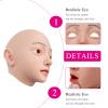 ZWSMS Transgender Silicone Mask Realistic Female Soft Head Mask Hand-Made Face for Halloween Parties Crossdresser,Brown,Makeup view 3