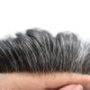 Curve Hair Toupee for Men Human Hair Replacement System Transparent Lace Mens Toupee Bleached Knots Natural Hairline Men Hair Piece Unit Wigs For Men (8''X10'', #1B20 Off Black+20% Gray) view 3