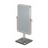Aptations Rectangular Standing Mirror (10" x 6") - 1X & 3X Magnification | Double-Sided Portable Vanity Mirror | Decorative Makeup Mirror for Bedroom & Bathroom (Polished Nickel) view 1