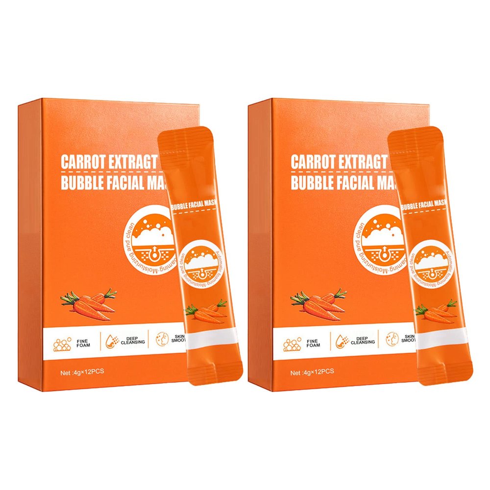 Carrot Extract Bubble Facial Mask, Carrot Bubble Mask, Carrot Extract Face Mask, Carrot Bubble Remove Blackheads Mask, Carrot Bubble Cleaning Facial Mask, For All Types of Skin (2box)