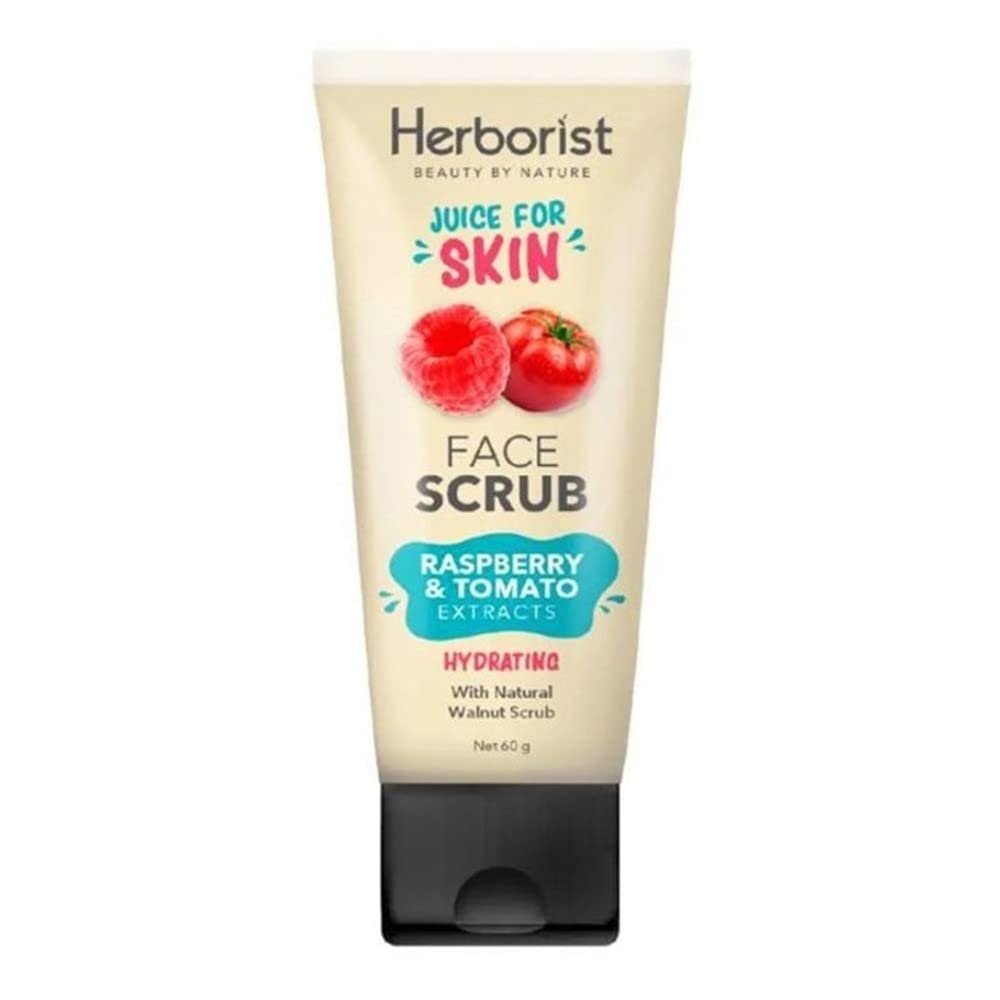 Herborist Juice For Skin series Face Scrub 60g Raspberry & Tomato (Pack of 1)