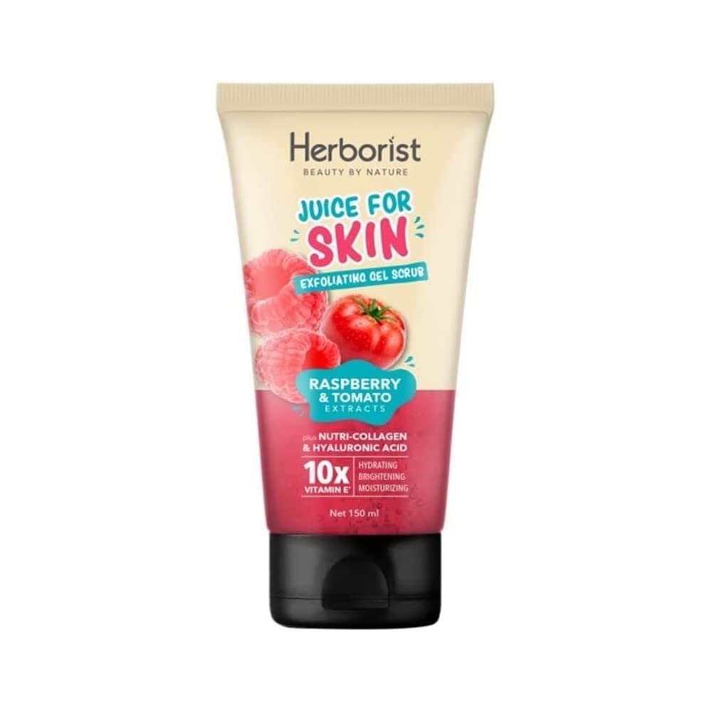 Herborist Juice For Skin series Exfoliating Gel Scrub 150ml Raspberry & Tomato (Pack of 1)