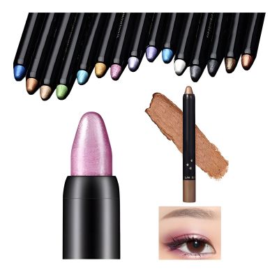 Flashstar Highlighter Eyeshadow Stick Waterproof Glitter Eye Shadow Pencil Eyeliner Pen, Pearl Shimmer, 2 in 1 Metallic Lying Silkworm Eyeshadow Highlighter Makeup Kit for Girls Women (07 Pink)