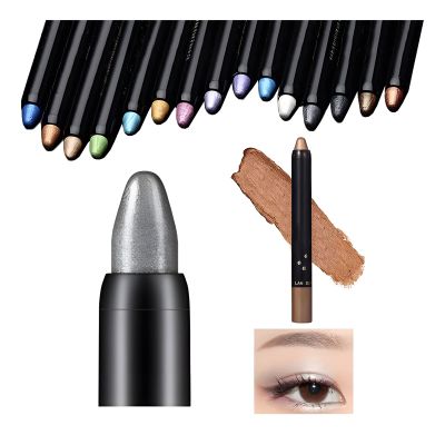 Flashstar Highlighter Eyeshadow Stick Waterproof Glitter Eye Shadow Pencil Eyeliner Pen, Pearl Shimmer, 2 in 1 Metallic Lying Silkworm Eyeshadow Highlighter Makeup Kit for Girls Women (02 Gray)
