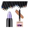 Flashstar Highlighter Eyeshadow Stick Waterproof Glitter Eye Shadow Pencil Eyeliner Pen, Pearl Shimmer, 2 in 1 Metallic Lying Silkworm Eyeshadow Highlighter Makeup Kit for Girls Women (09 Violets) view 1