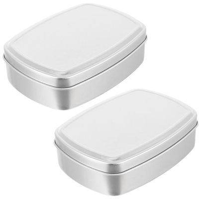 Cabilock 2pcs Aluminum Cosmetics Box Square Container with Lid for Creams Travel-Friendly Design for Makeup Storage Lightweight Portable for Daily Use