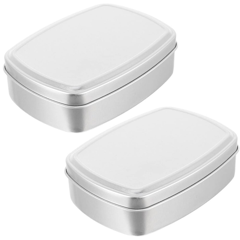 Cabilock 2pcs Aluminum Cosmetics Box Square Container with Lid for Creams Travel-Friendly Design for Makeup Storage Lightweight Portable for Daily Use